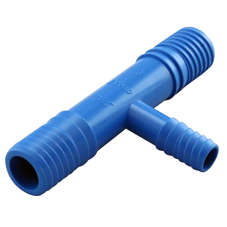 Apollo 3/4 in. x 3/4 in. Blue Twister Polypropylene x 3/8 in. Funny Pipe Reducing Insert Tee ABTT343438